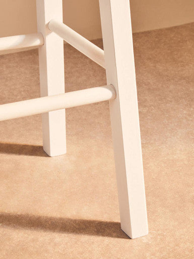 Chester White and Natural Wooden Kitchen or Bar Stool