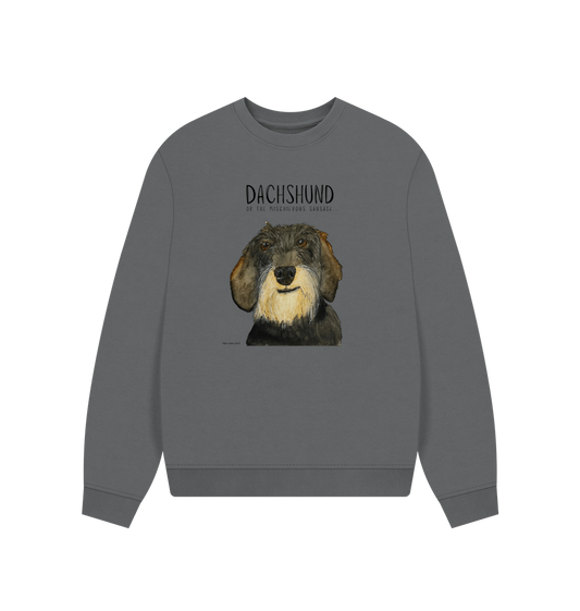 Comfy, Cozy, & Cute: The Wire Haired Dachshund Oversized Sweatshirt"