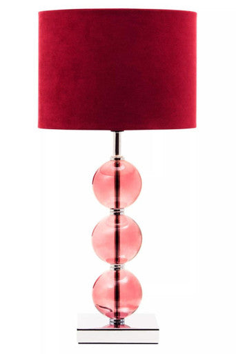 Mistro Burgundy Suede Effect Shade Table Lamp