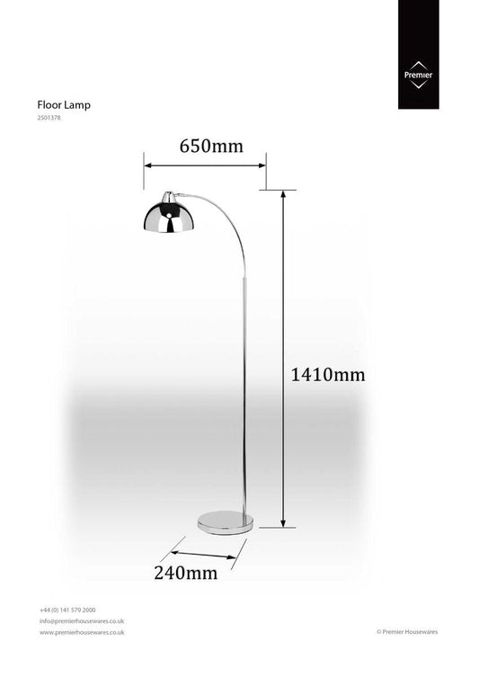 Calle Chrome Metal Floor Lamp