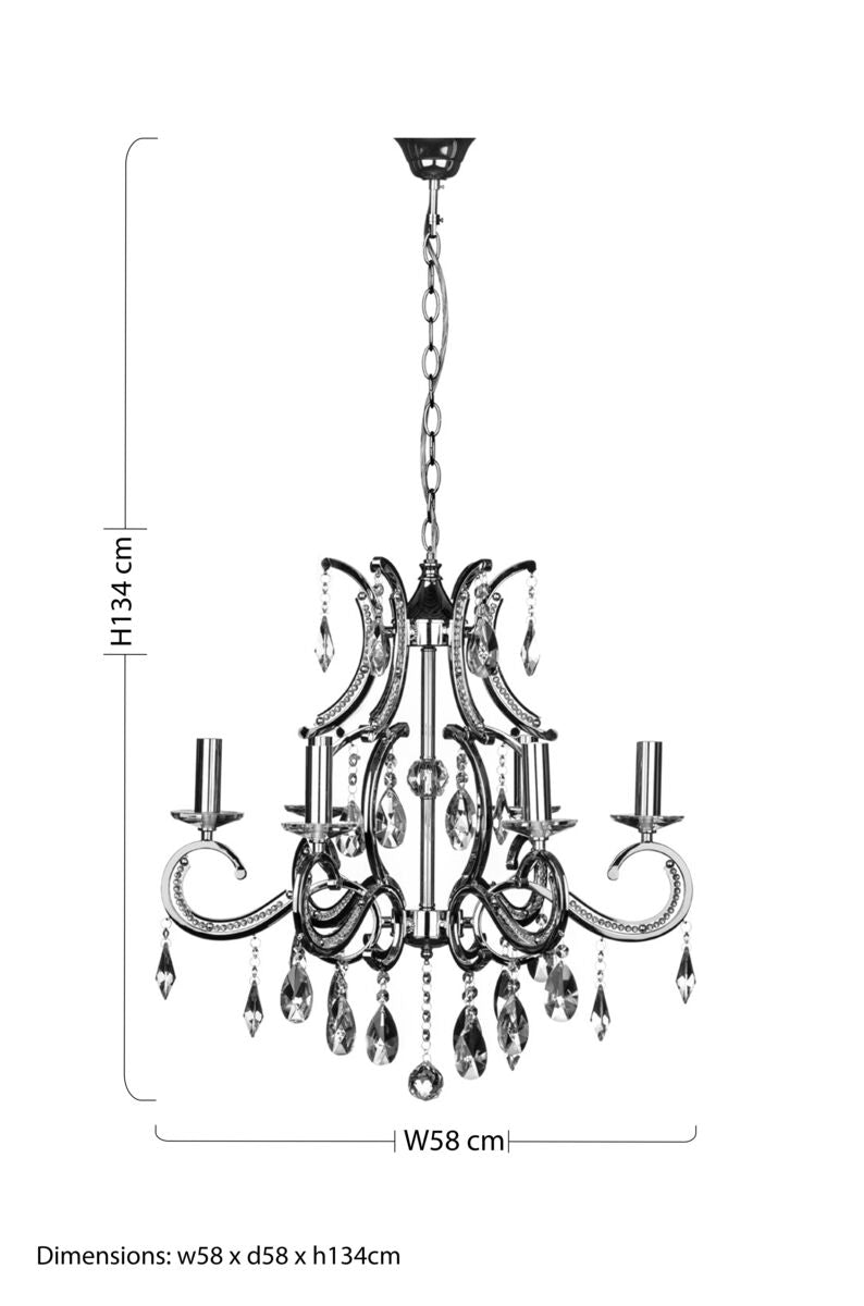 6 Arm Crystal Chandelier | Cassandra