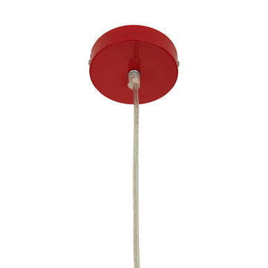 Red Finish Pendant Light with Chrome Detail | Jasper