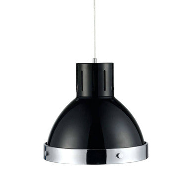 Black and Chrome Bell Shaped Pendant Light | Jasper