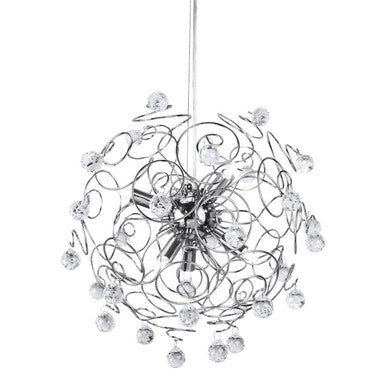 Crystal and Chrome Pendant Light | Hiram