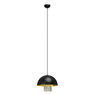 Black Metal with Crystals Pendant Light | Allaura