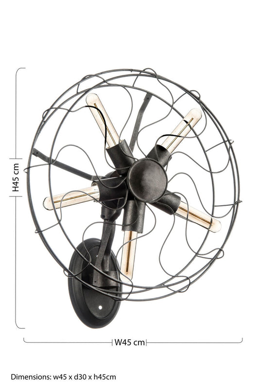 Vintage Fan Design Wall Light | Trissoni