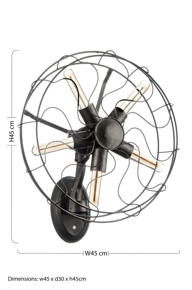 Vintage Fan Design Wall Light | Trissoni