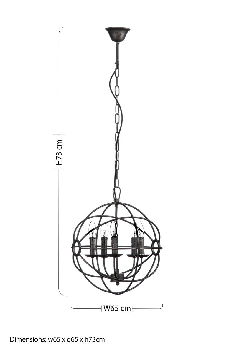 5 Arm Small Pendant Light | Orbital