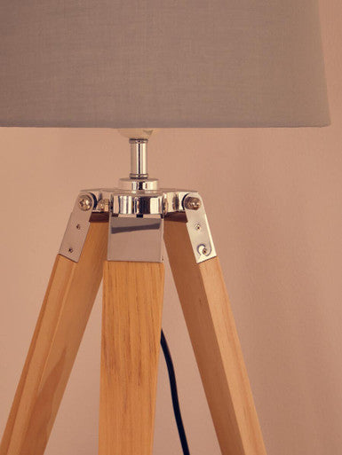Tripod Table Lamp with Light Wood Base | Hadson
