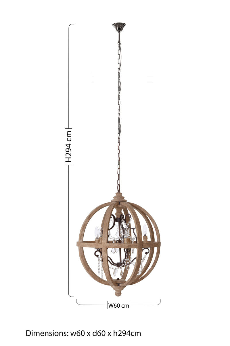 Pia 5 Arm Chandelier