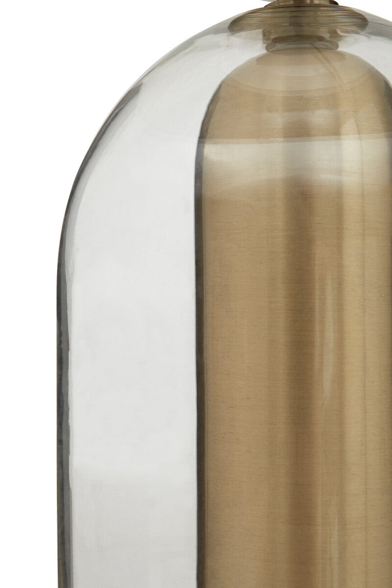 Sellis Clear Glass And Brass Finish Metal Table Lamp