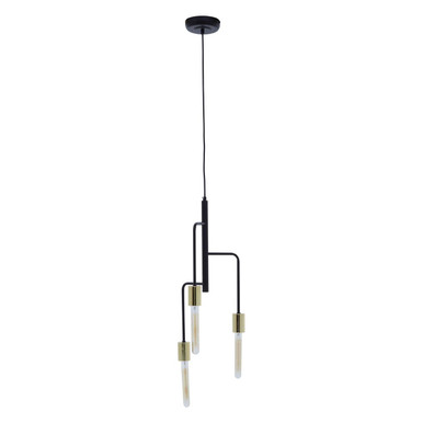 3 Bulb Gold and Black Pendant Light | Lagona