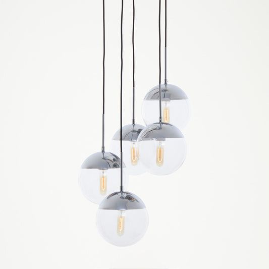 Chrome Finish Five Pendant Lights | Revive