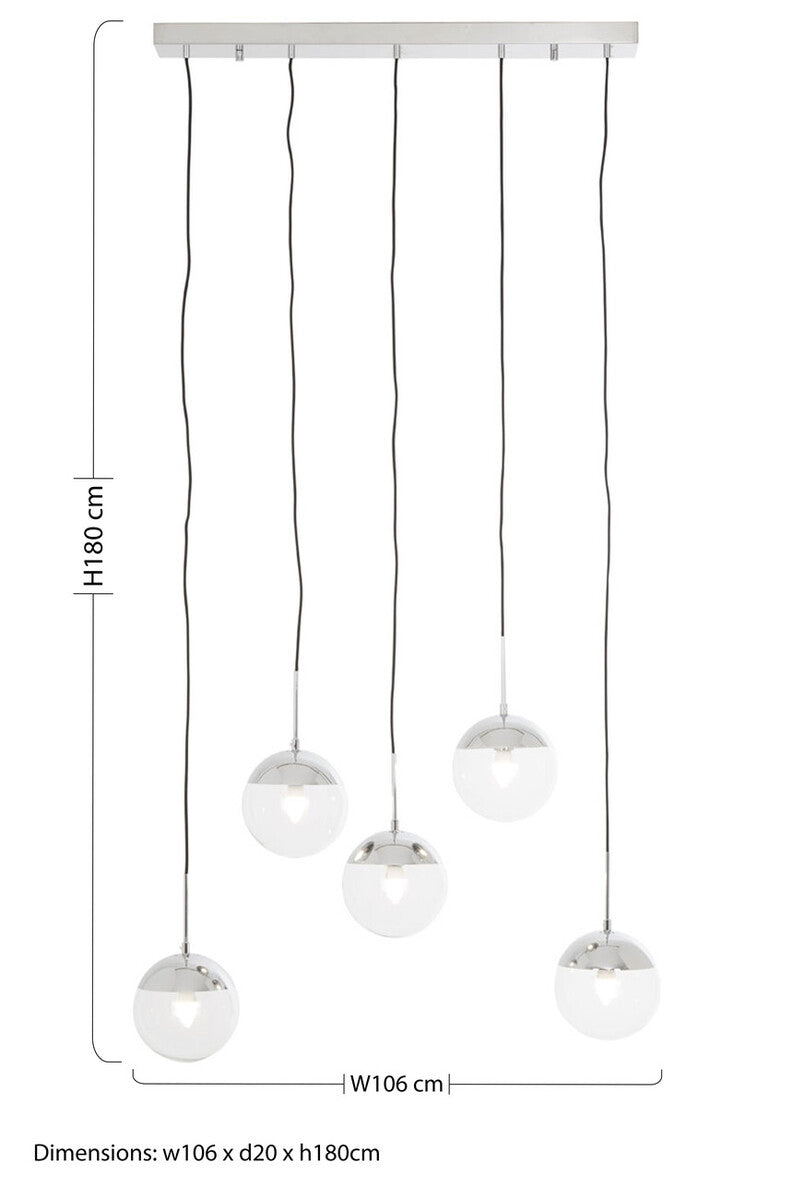 Revive Chrome Finish 5 Pendant Light