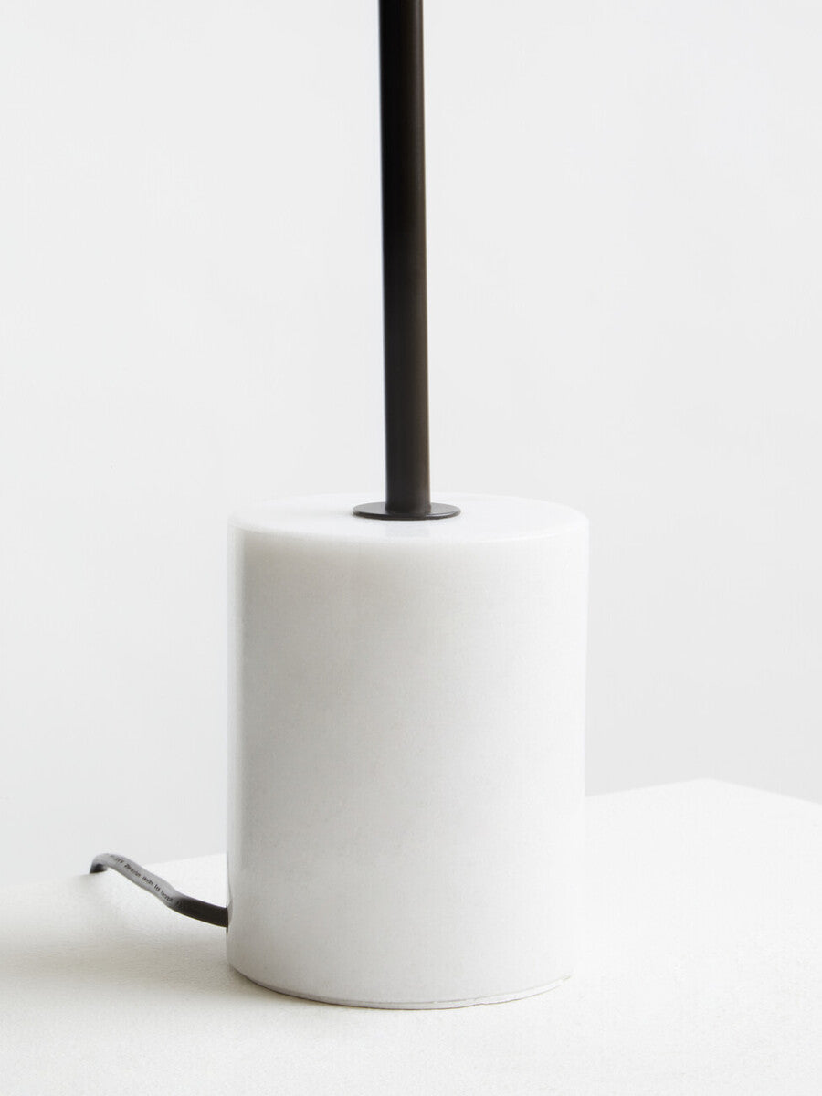 Revive Black Finish Metal Table Lamp with Marble Base