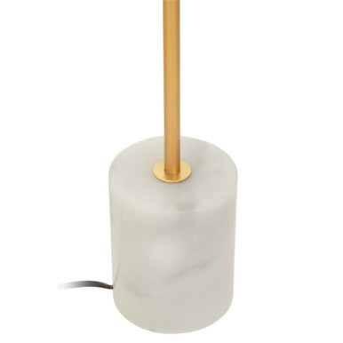 Gold Finish Metal Table Lamp with White Marble Base | Revive
