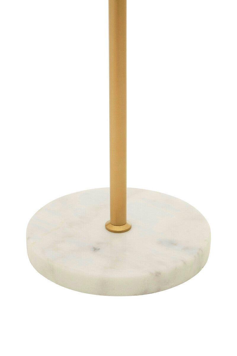 Revive Gold Finish Metal Floor Lamp with White Marble Base