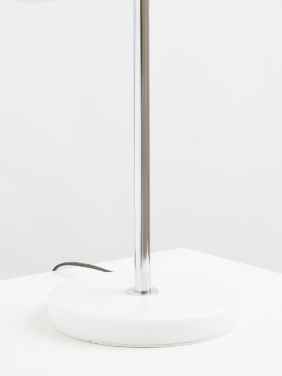 Two Light Chrome and White Marble Table Lamp | Revive