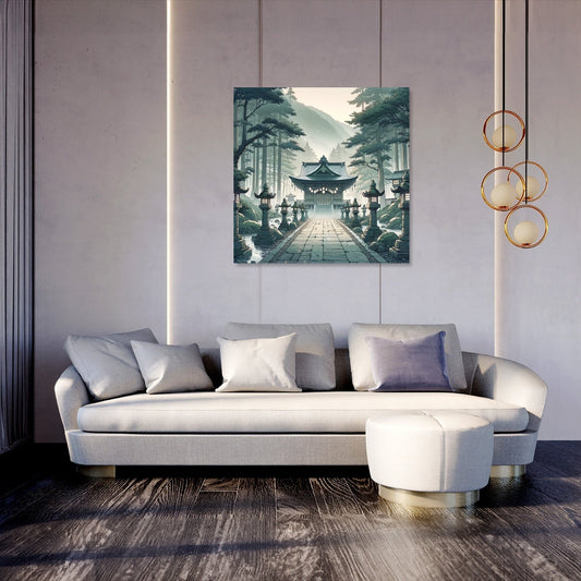 Misty Shrine Canvas