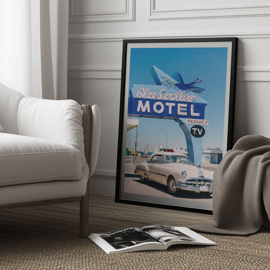 Blue Swallow Motel Print