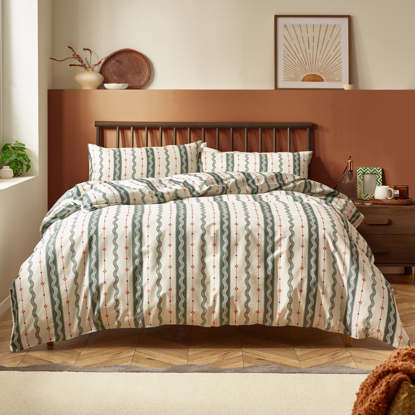 Etta Organic Cotton Fitted Sheet – Olive