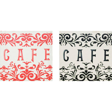 Red and Black Assorted Cafe Canvas Print