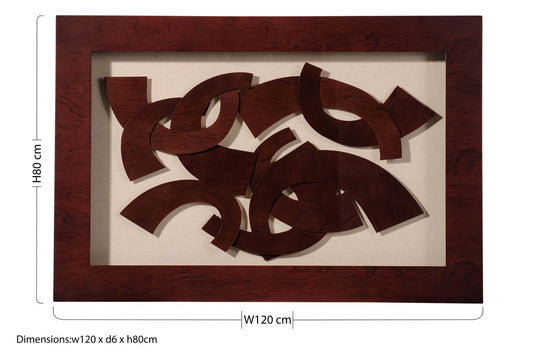 Multi Curve Brown Framed Wall Art | Frame