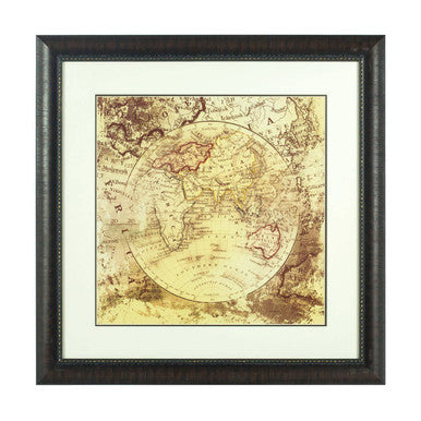 Framed Vintage Map Wall Art