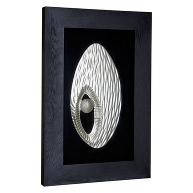 Framed Oval Carving Silver Wall Art | Nason