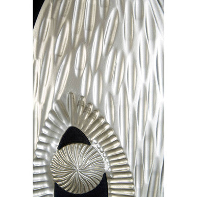 Framed Oval Carving Silver Wall Art | Nason
