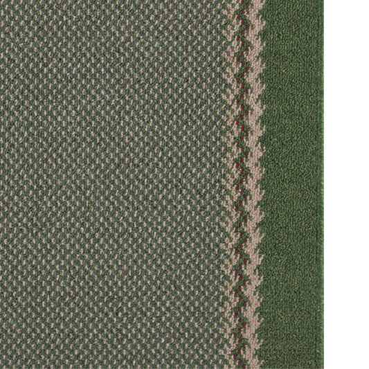 Washable Designer Bordered Green Rug | 116Gr