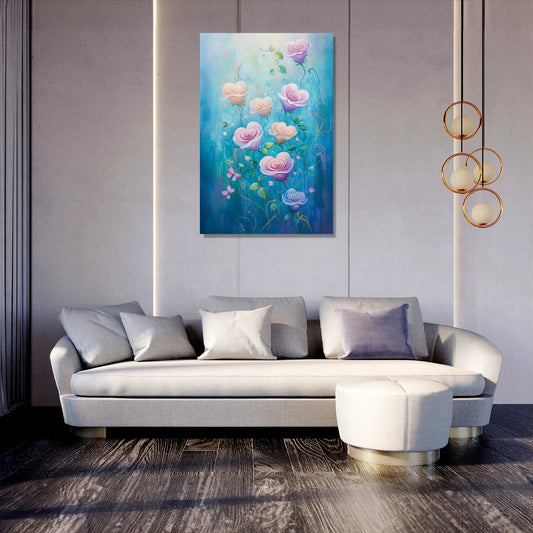 Heart-Petal Roses Canvas