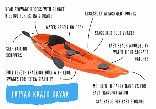 Kaafu Solo Fishing Kayak | Orange | Complete Package