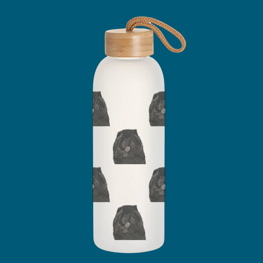 "Hydration? I Suppose." – Chow Chow Glass Water Bottle