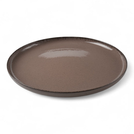 Porcelain Dinner Plate - Sanday Series, Chestnut Brown - 24cm Diameter