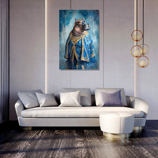 Hippopotamus Majesty Canvas