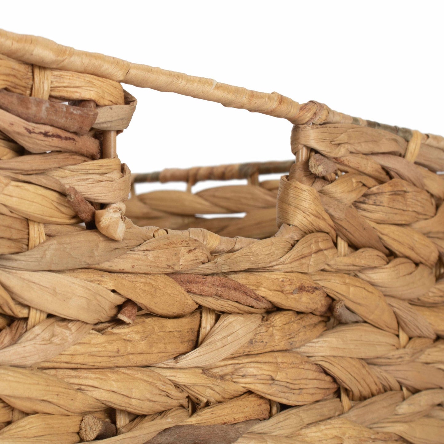Large Shallow Rectangular Water Hyacinth Storage Tray Basket