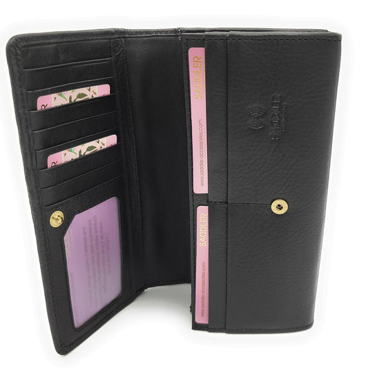 SADDLER BONNIE Real Leather Designer RFID Multi-section Purse | Gift Boxed