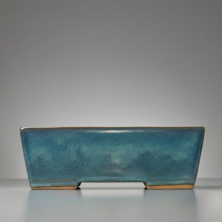 32cm Glazed Bonsai Pot | Rectangle | 32cm x 23cm x 9cm | Blue