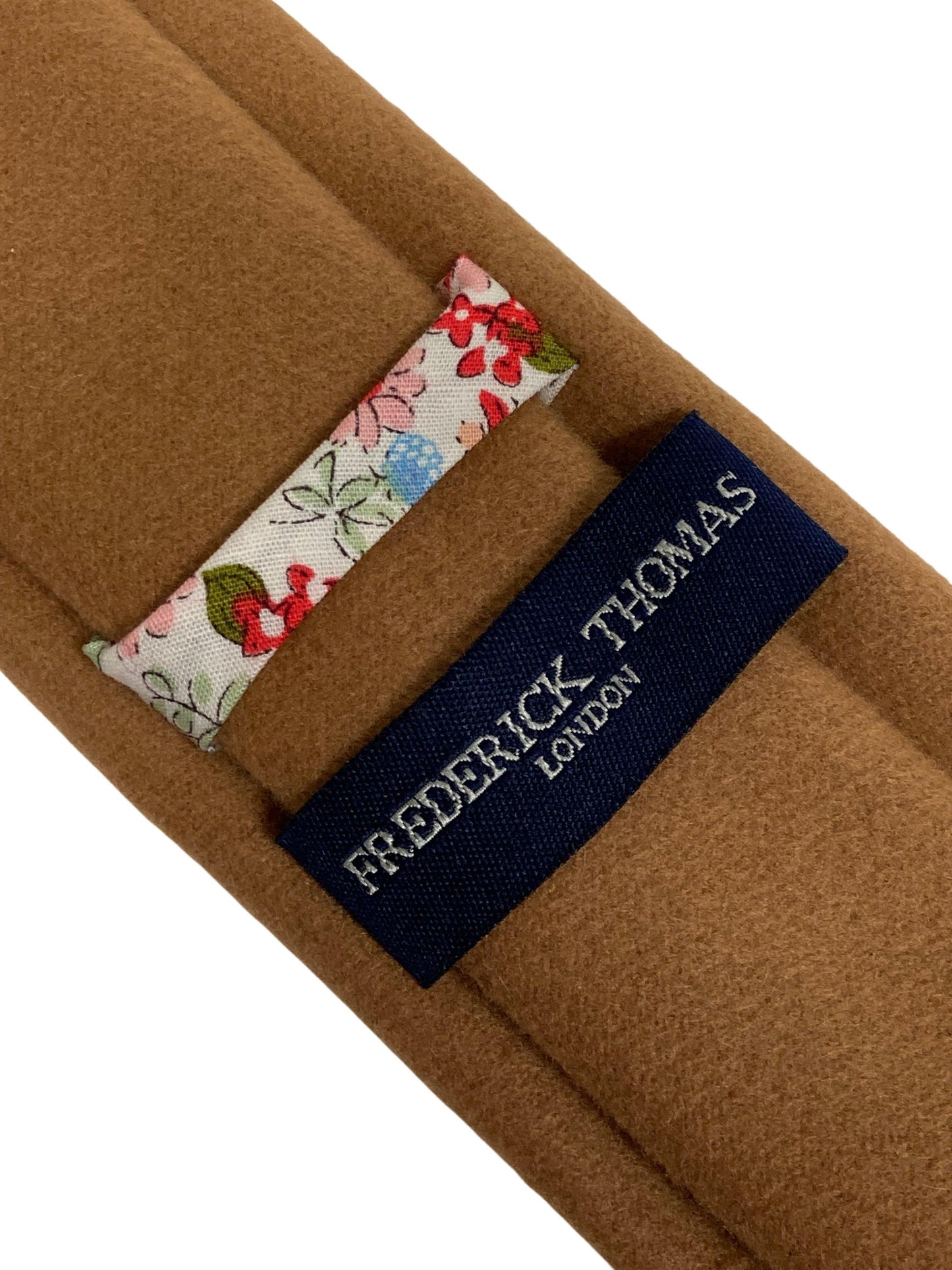 light brown tweed slim wool tie