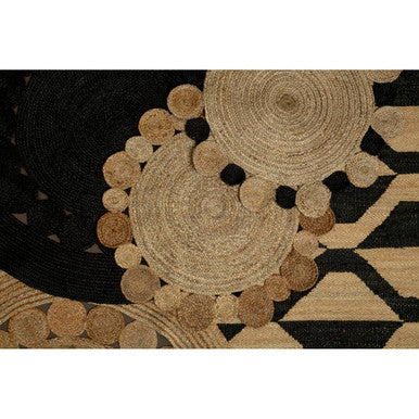Bosie Demir Small Round Natural and Black Jute Rug