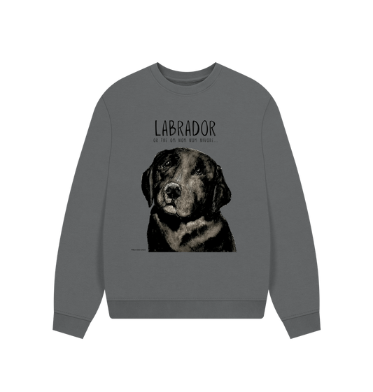 Will Sit for Snacks: The Black Labrador Oversized Sweatshirt