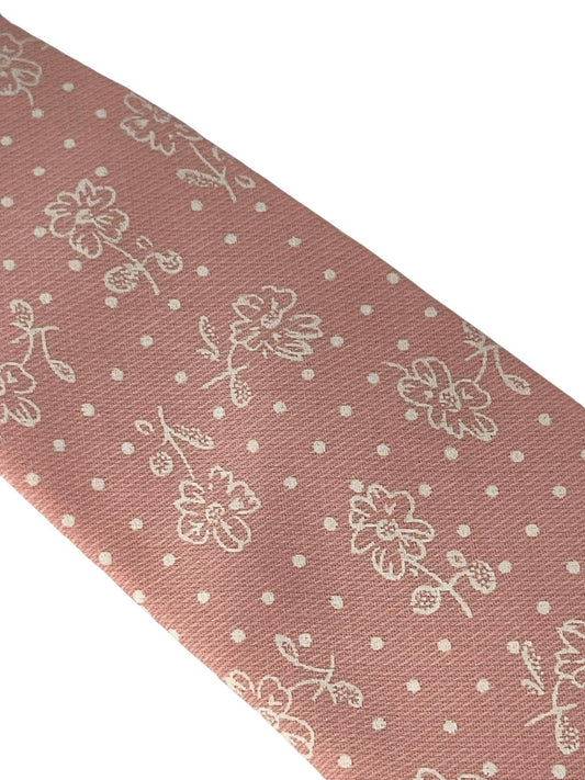 dusky floral pink cotton tie