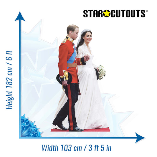 SC339 William and Kate Wedding Cardboard Cut Out Height 182cm