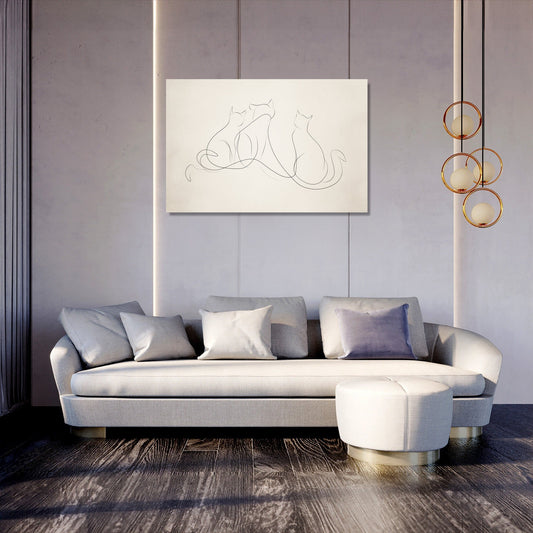Three Cats Wave Canvas