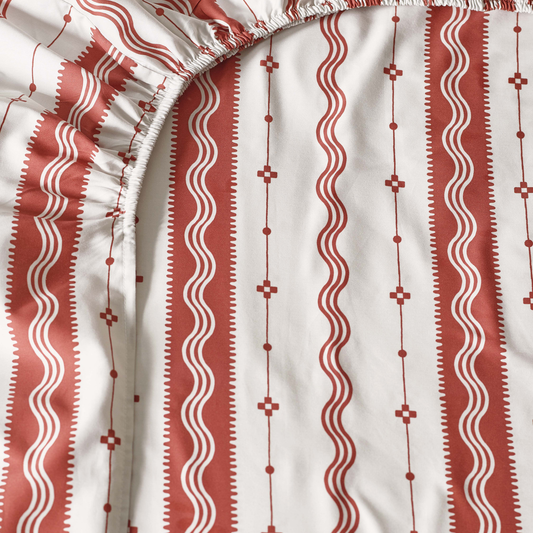 Etta Organic Cotton Fitted Sheet – Rust