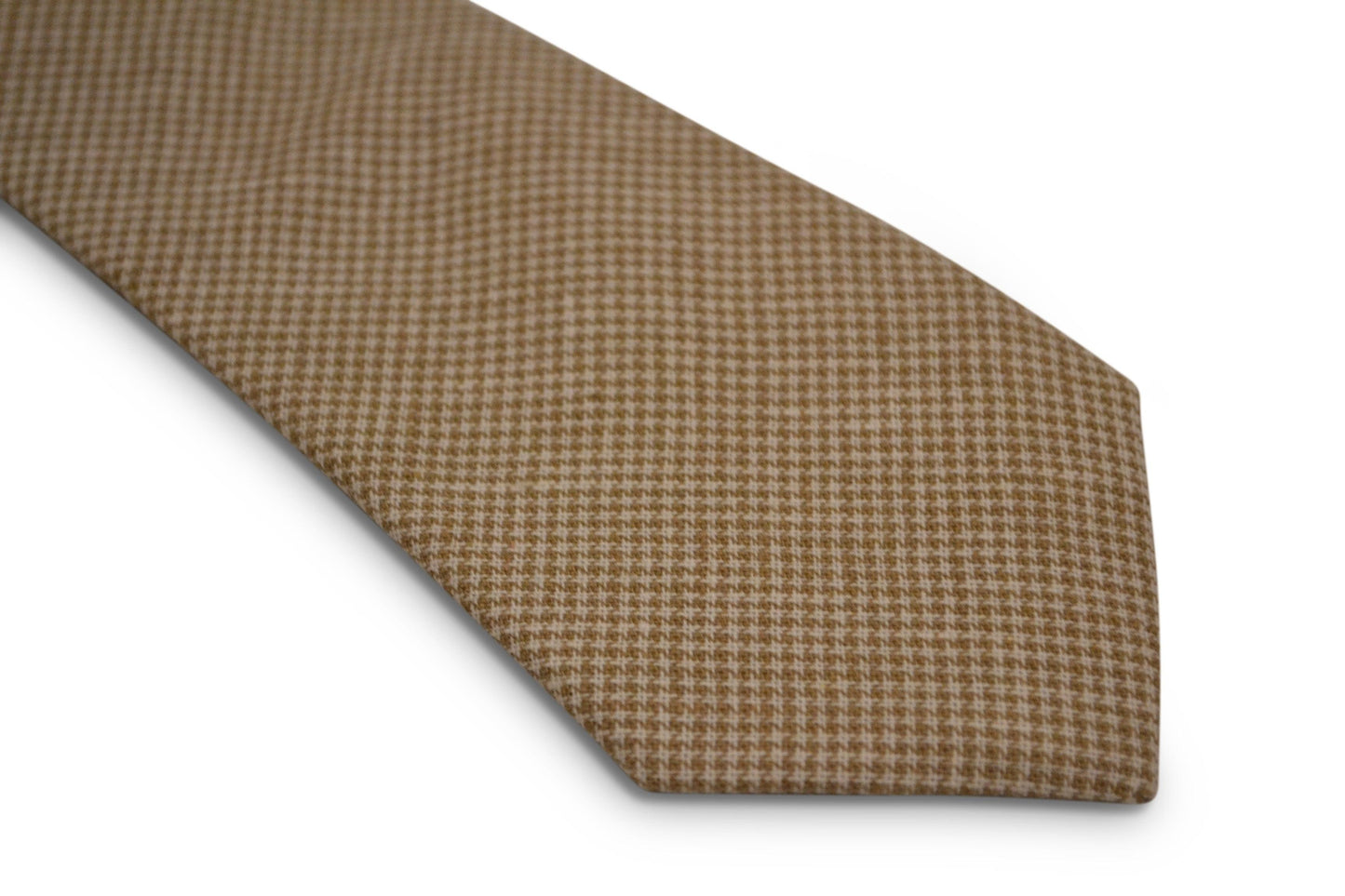 cream and light brown dogtooth design cotton tie