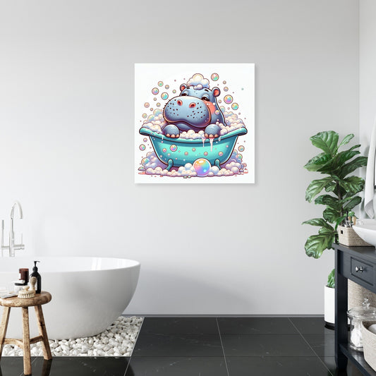 Hippo's Bubble Delight Canvas