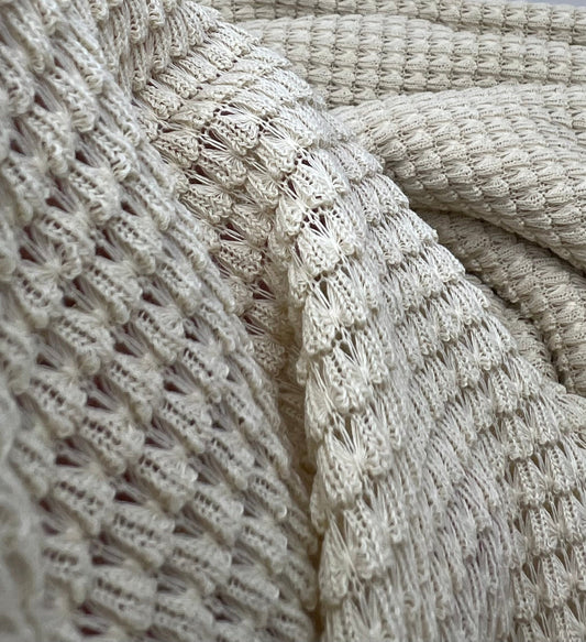 Natural Crochet Knitted Stretch Fabric 200GSM