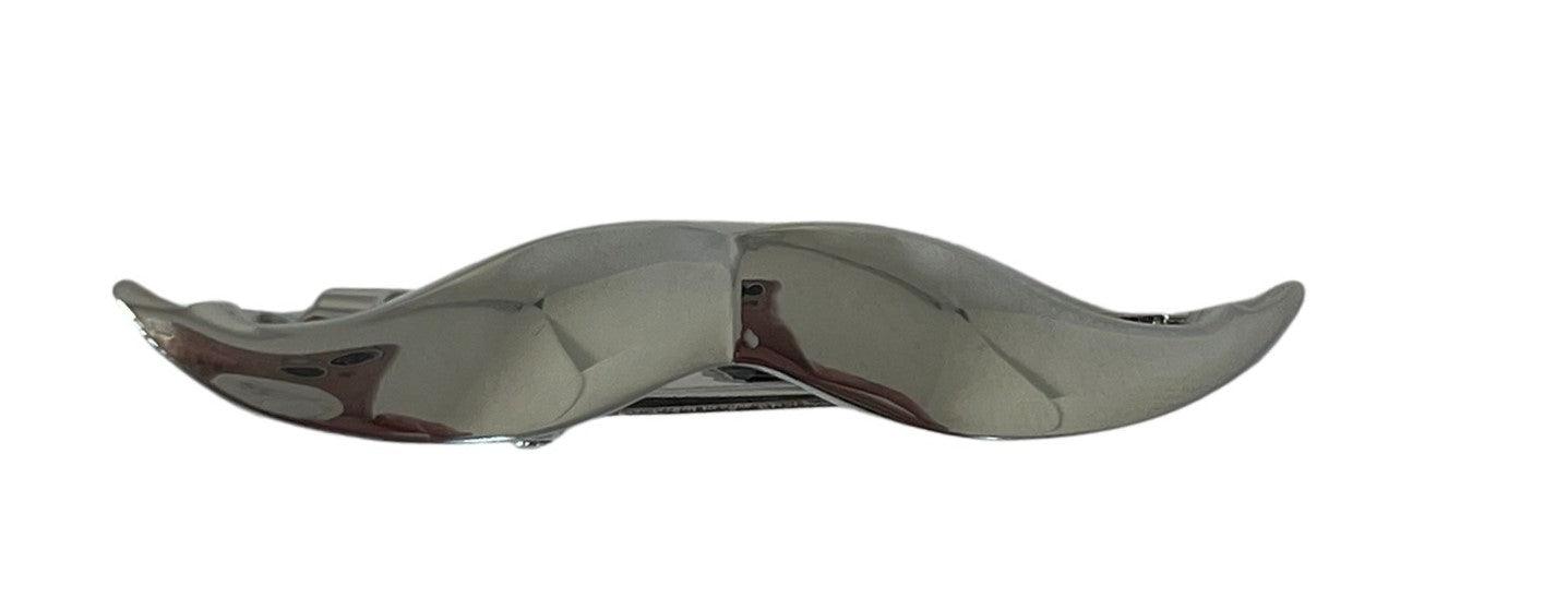 moustache design silver tie clip